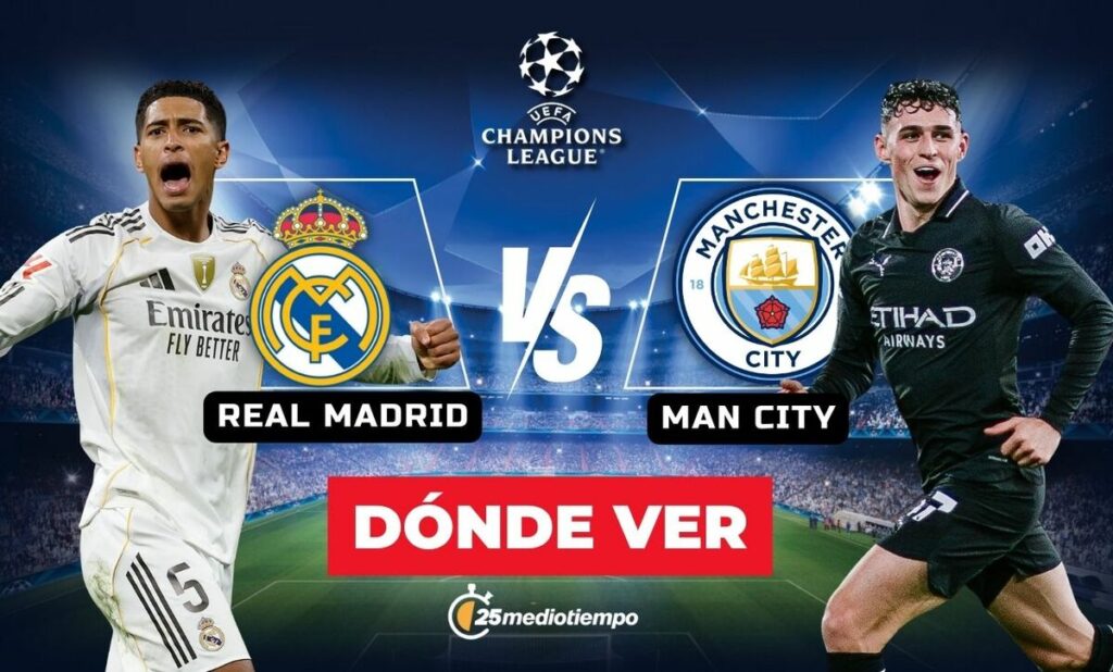 Sigue EN VIVO el Real Madrid vs. Manchester City: Horario y dónde ver la Jornada 7 de la Champions League 2025