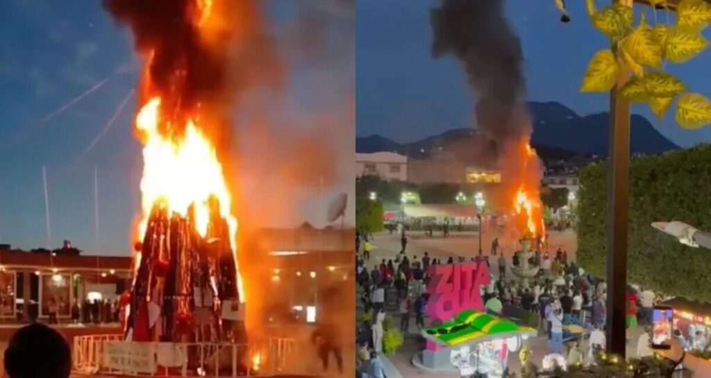 Incendio del Árbol de Navidad en Michoacán: Protesta Social por Asesinato de Mujer